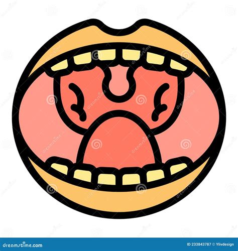 Mouth Tonsillitis Icon Simple Vector Tonsil Anatomy Cartoondealer