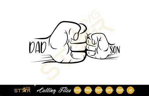 Father And Son Svg Fist Bump Svg Power Svg Punch Fingers Melanin The
