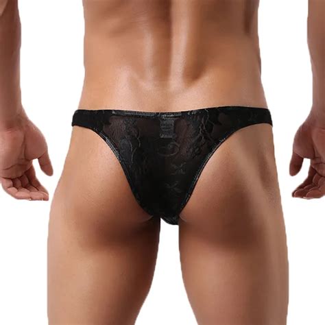 Buy Transprent Lace Mens G String Thong Panties Sexy