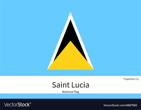 National Flag Of Saint Lucia With Correct Vector Image