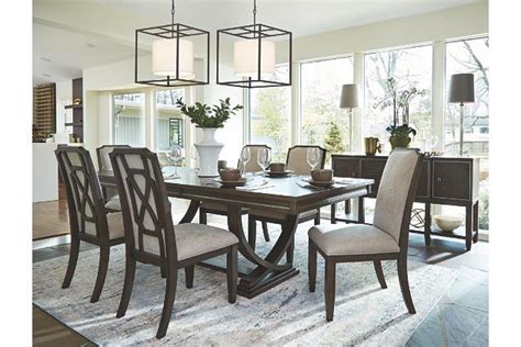 Nancy dining chair with fabric honey finish. Pin by Terí Williams on for new place | Rectangle dining room table, Dining room design, Dining ...