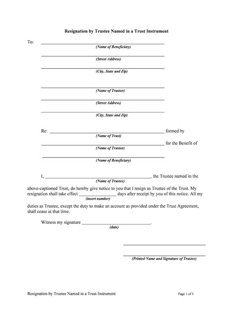 Resignation Trustee Sample Fill And Sign Printable Template Online