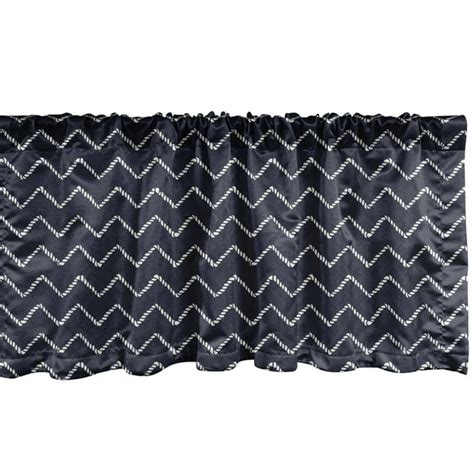 Navy Blue Window Valance Pack Of 2 Chevron Zigzag Ornamental