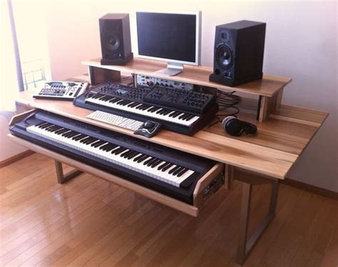 Full size 88key studio desk for audio video music. Custom Made Audio + Video Production Desk W/ Keyboard ...