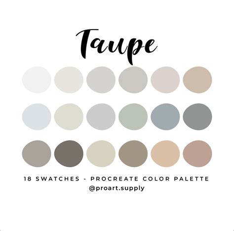 Taupe Procreate Color Palette Hex Codes Tan Blue Gray For Ipad
