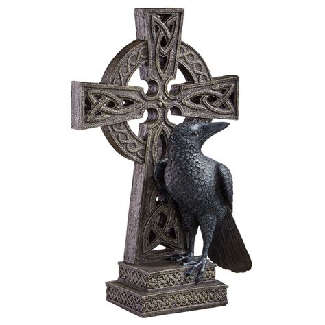 Design Toscano Celtic Cross With Crow Celtic Design Toscano Gothic