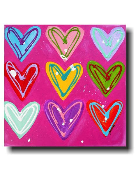 HAPPY HEARTS . 16 X 16 Original painting on canvas. oh my ...