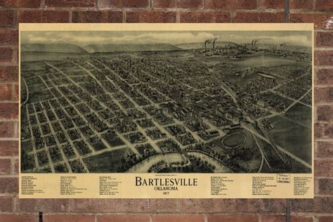Vintage Bartlesville Print Aerial Bartlesville Photo Vintage
