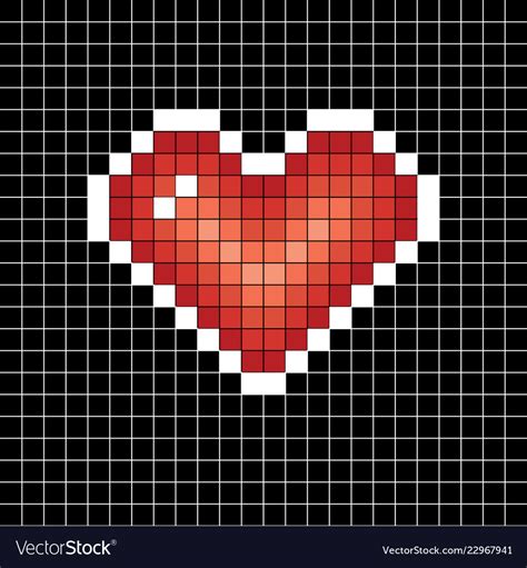 Minecraft Heart Pixel Art Grid