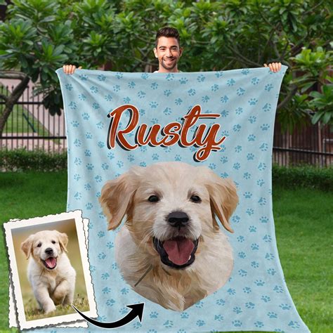 Custom Dog Blanket Personalized Photo Pet Blanket Perfect Etsy