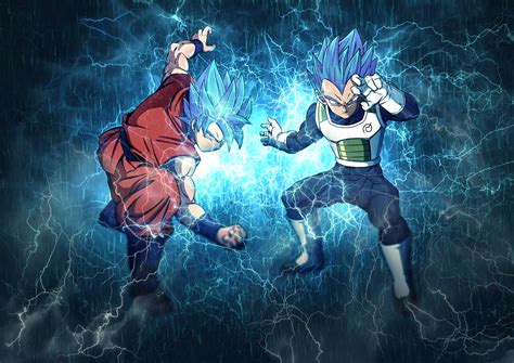 Goku and vegeta from the gt timeline visits the dbs timeline and helps out future trunks timeline in order to stop the zero mortal's plan of zamasu. Super Goku and Super Vegeta HD Wallpaper | Background ...