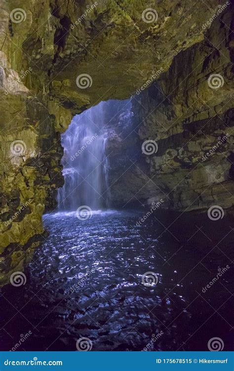 Waterfall In Smoo Cave Cave In Durness Scotland Stock Image Image