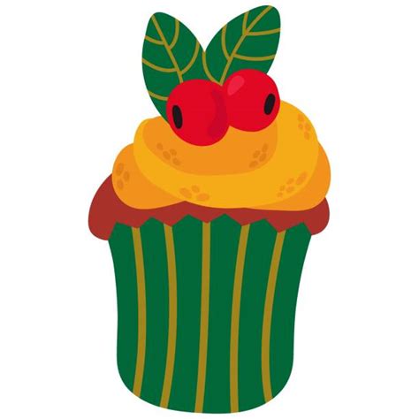 Christmas Cupcake Clip Art Illustrations Royalty Free Vector Graphics