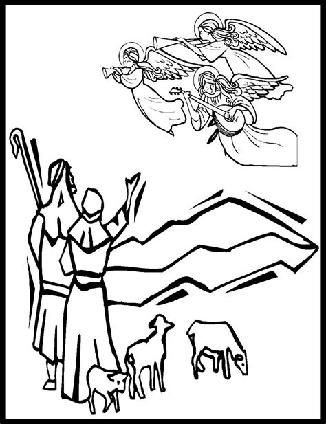 Fun interactive printable religious christian christmas coloring pages for kids to color online. Shepherds And Angels Coloring Pages at GetColorings.com ...