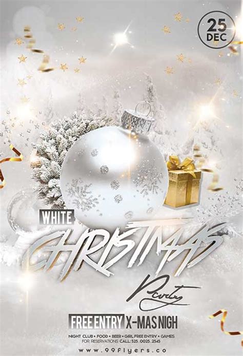 White Christmas Party Free Flyer Template Psd Freepsdflyer