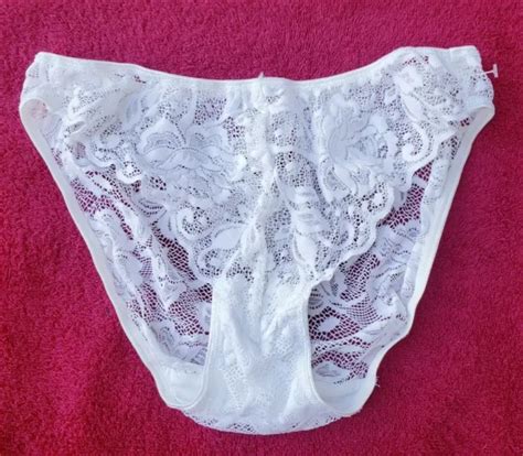 vintage victoria s secret lace hi cut bikini panty white size large sissy fem cd 14 99 picclick
