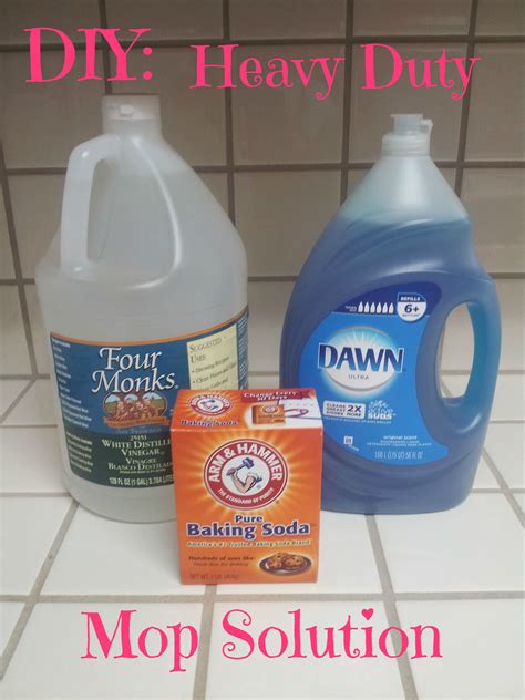 Cleaning with baking soda and vinegar in the bathroom can work wonders. Heavy Duty Mop Solution 1/4 cup white vinegar 1 tablespoon ...