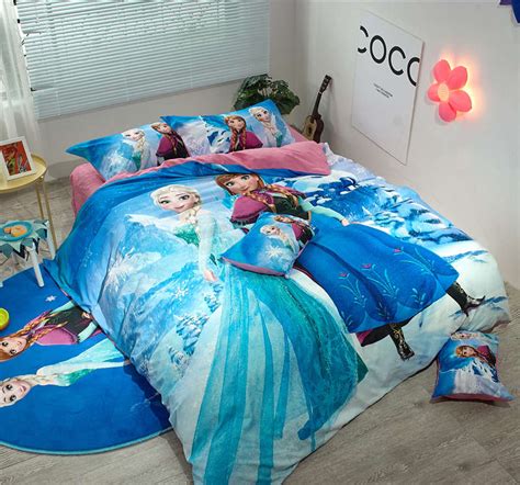 Disney Frozen Print Comforter Bedding Set Queen Size 345pcs Sanding