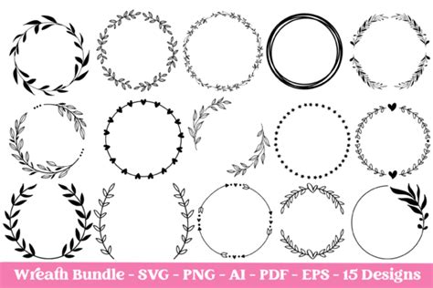 Wreath Elements Floral Svg Bundle Graphic By Rumi Design Creative