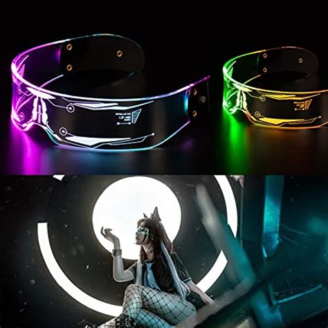 led luminous glasses 7 color cyberpunk led visor glasses futuristic electronic visor glasses
