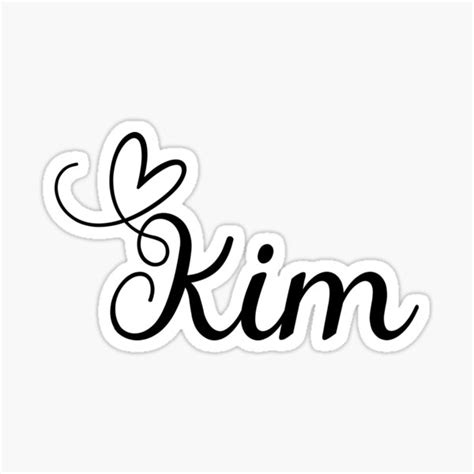Kim Personalized Girl Name Custom Name Sticker For Sale By