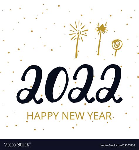 2022 Number Hand Drawn Doodle Lettering Royalty Free Vector