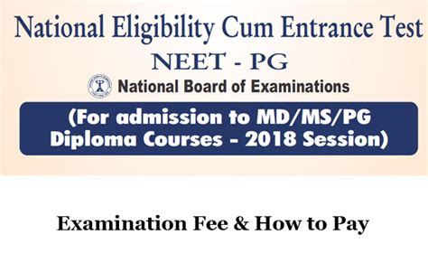 Neet Pg 2018 Examination Fee And How To Pay Instructions