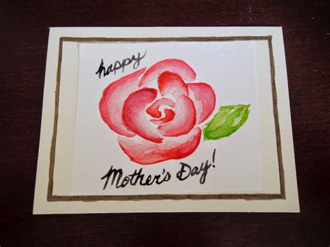 Holly Goes Lightly Mothers Day Watercolor Rose Card