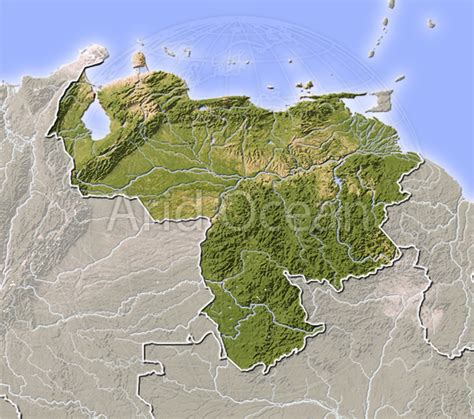 Venezuela Shaded Relief Map