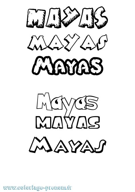 Coloriage Du Prénom Mayas à Imprimer Ou Télécharger Facilement