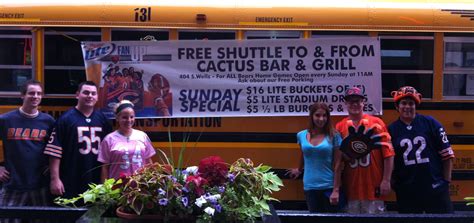 Our menu is available for takeout at a 15% discount! Bears Game Shuttle Bus at Cactus Bar and Grill | Chicago ...