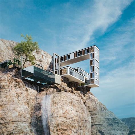 Milad Eshtiyaghis “mountain House” Dramatically Cantilevers Off A Cliff