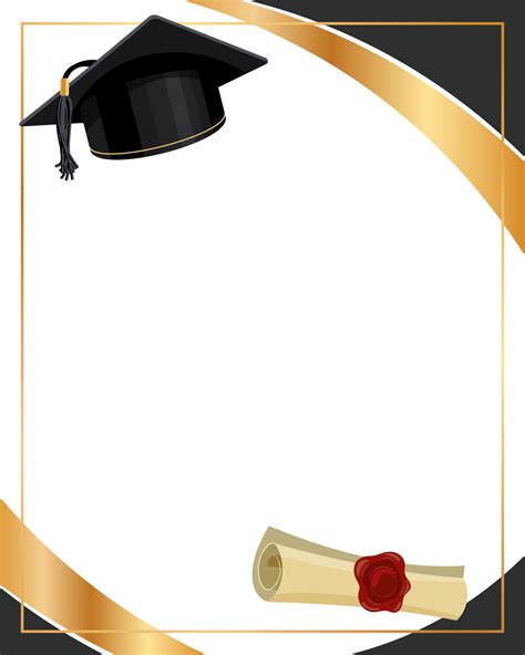 Antecedentes Con Graduación Gorra Y Papiro Certificado Dorado Negro