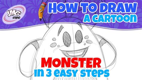 How To Draw A Cute Cartoon Monster In 3 Easy Steps Youtube