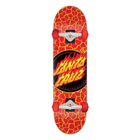 825in X 315in Flame Dot Large Santa Cruz Skateboard Complete