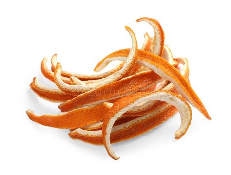 Pile Of Dry Orange Peels On White Background Stock Image Image Of