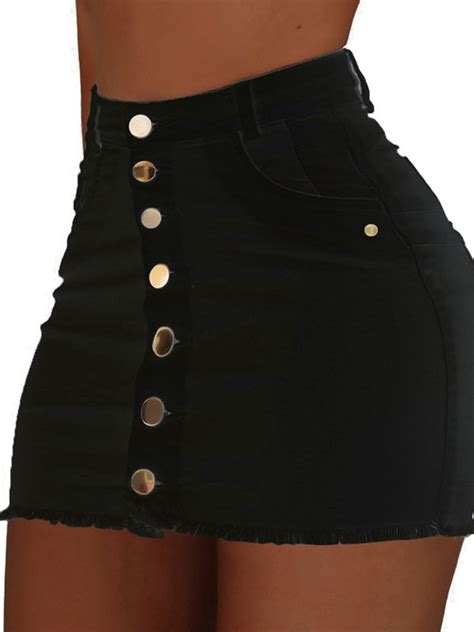 Sexy Club Skirt Button Up Mini Booty Skirt