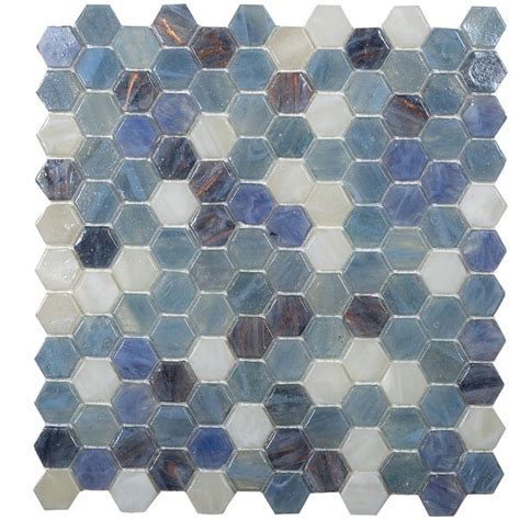 Apollo Tile 115 X 108 Apollo Tile White And Sky Blue Hexagon Mosaic
