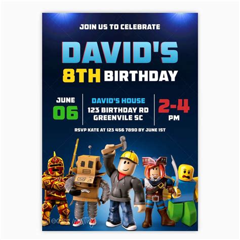 Roblox Birthday Invitation Easy Inviting