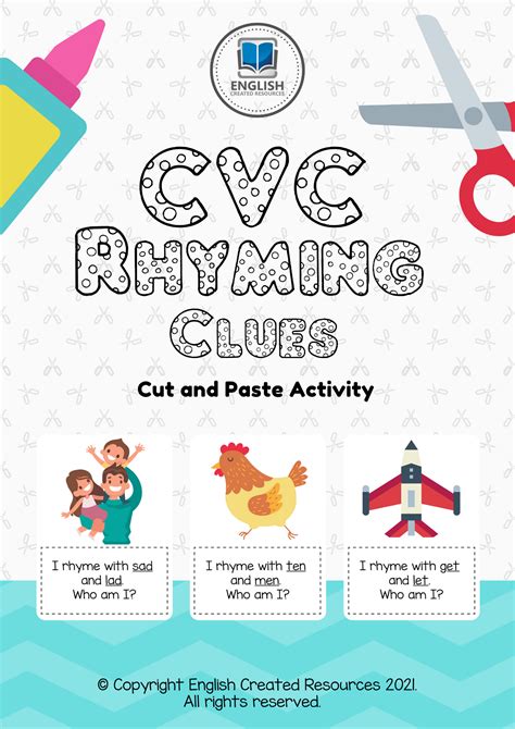 Cvc Rhyming Clues Worksheets English Created Resources
