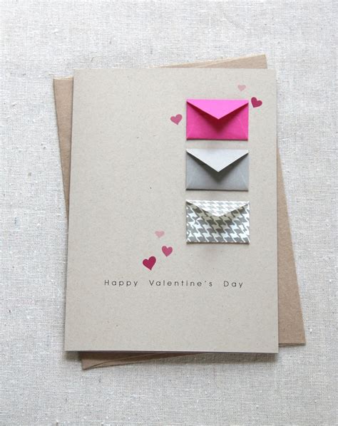 Valentines Card Tiny Envelopes Card Etsy