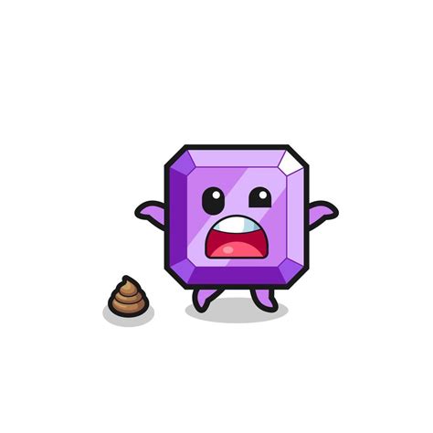 Purple Gemstone Earth Surprised To Meet Poop 5030596 Vector Art At Vecteezy