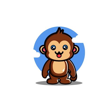 Premium Vector Cute Monkey Cartoon Illustration