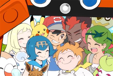 Pikachu Lillie Ash Ketchum Eevee Rowlet And More Pokemon And