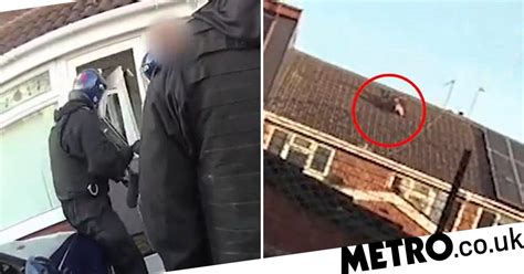 Moment Man Threw Safe With £27000 Onto Roof As Police Raided House