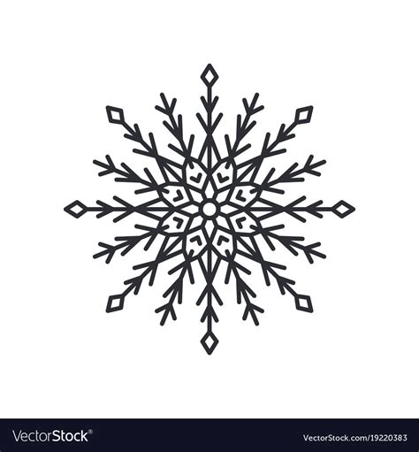 Snowflake Silhouette Colorless Royalty Free Vector Image