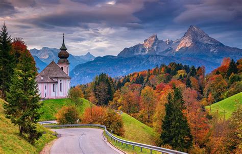 Wallpaper Road Autumn Forest Trees Mountains Germany