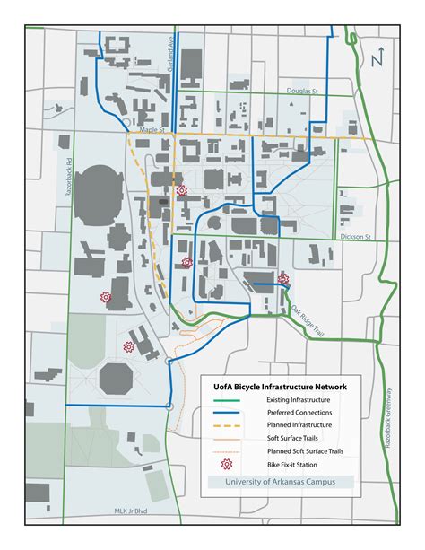 University Of Arkansas Campus Map Map