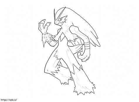 Pokemon Blaziken 2 Coloring Page