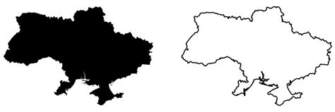 Simple Map Of Ukraine Vector Drawing Mercator Projection Filled And